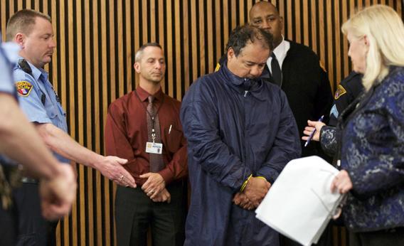 Ariel Castro appears in court with public defender Kathleen DeMetz in Cleveland on Thursday.