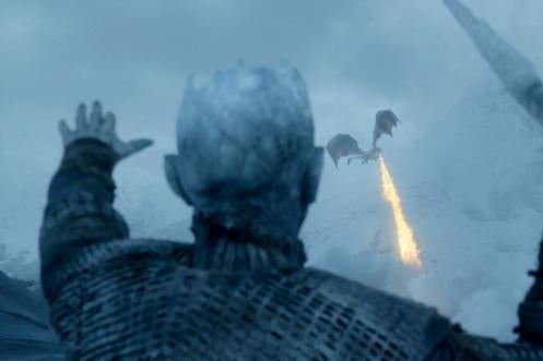 The Night King takes on a dragon
