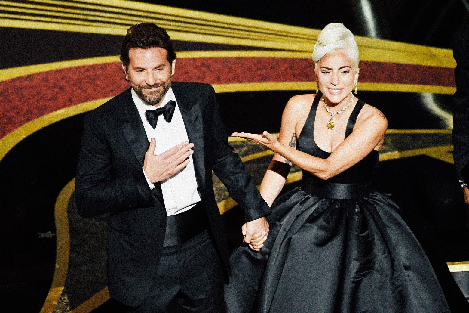 Bradley Cooper and Lady Gaga perform onstage during the 91st Annual Academy Awards on Sunday.