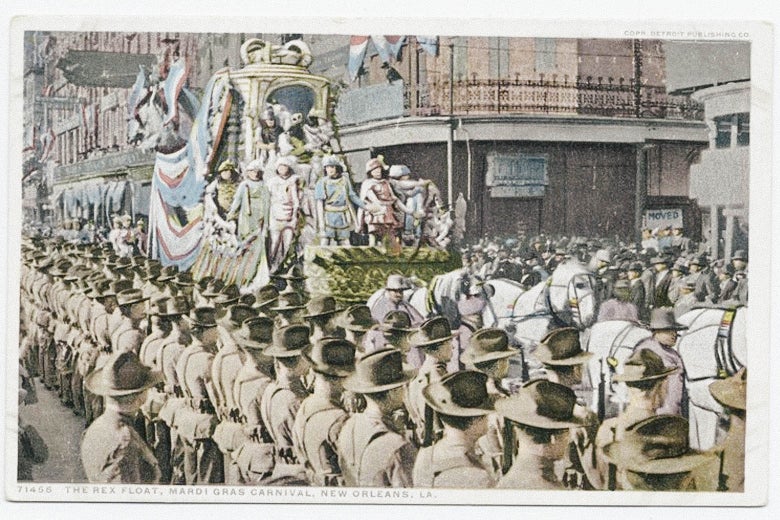 A postcard painting of a Mardi Gras movie