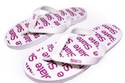 Slate logo flip-flops