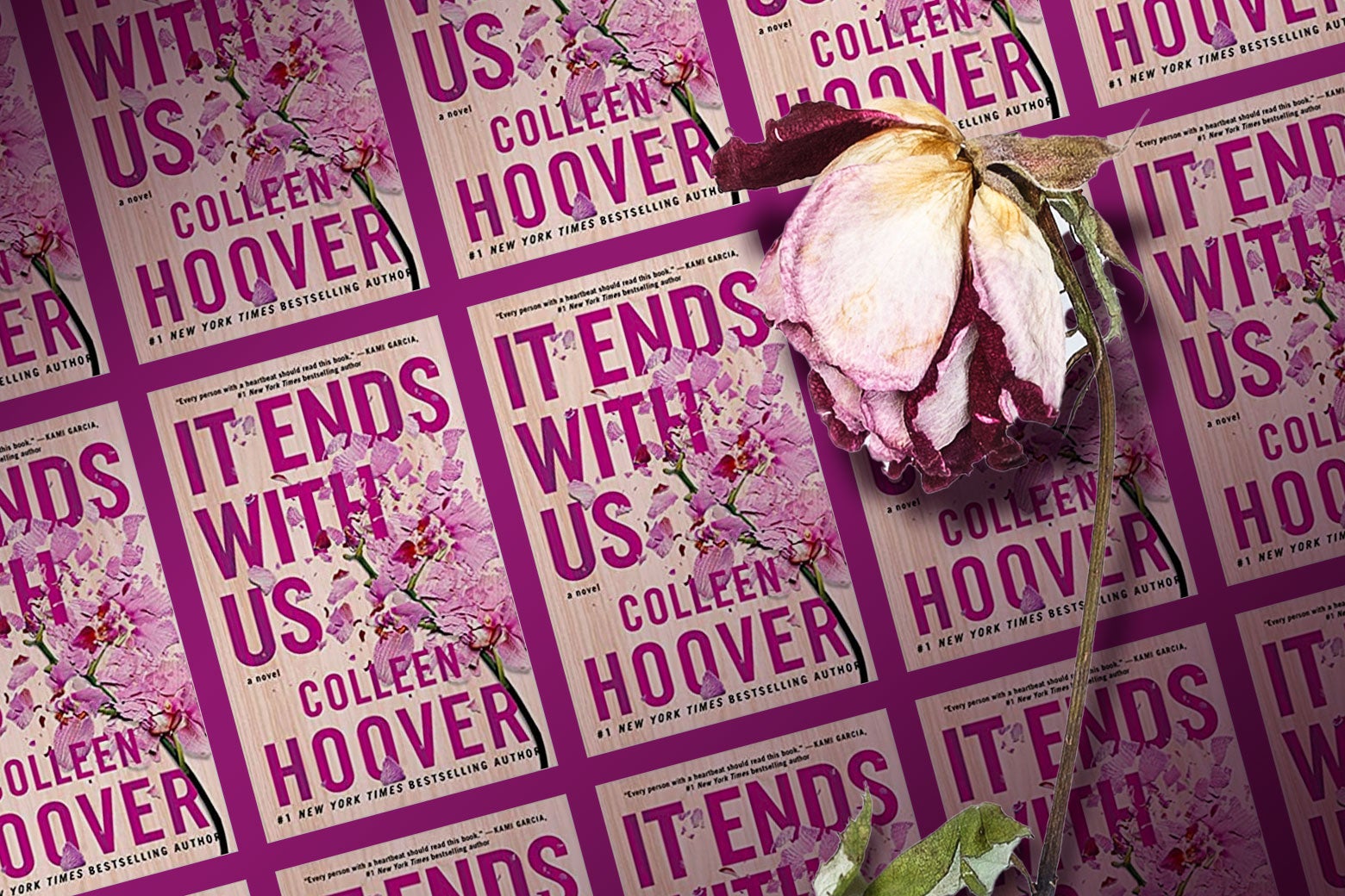 The book's cover is shown but with the pictured flower wilted and dead.
