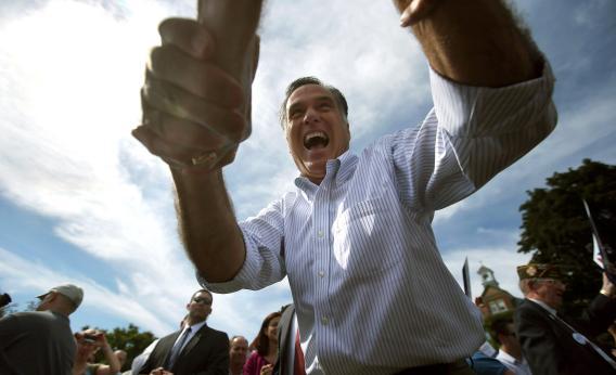 Mitt Romney, being manly.