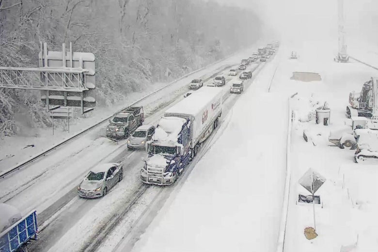 What it’s like for a trucker stuck on I-95 in Virginia after Monday’s snowstorm.