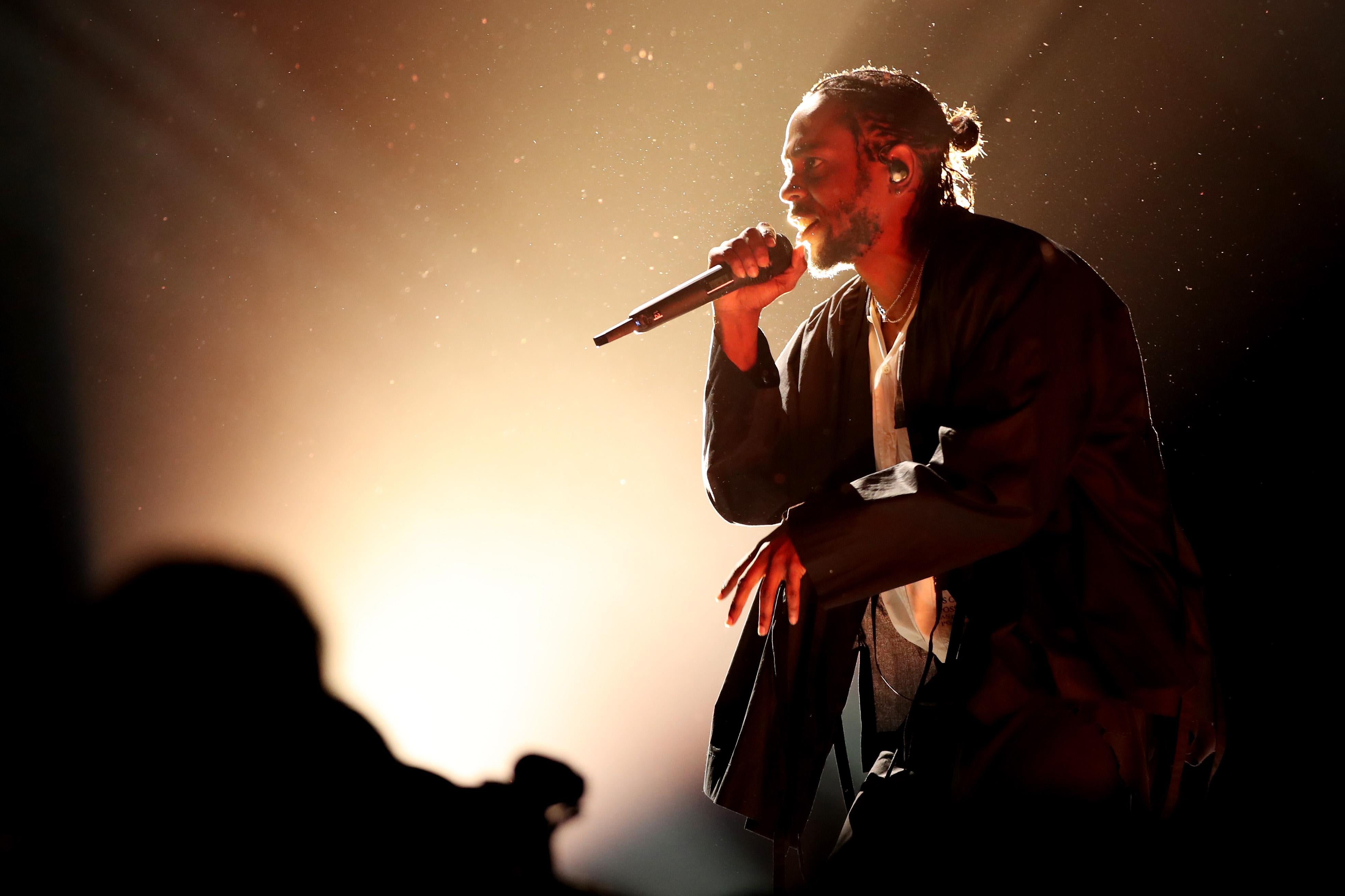 Kendrick Lamar performs onstage at the 60th Annual GRAMMY Awards at Madison Square Garden on January 28, 2018 in New York City.