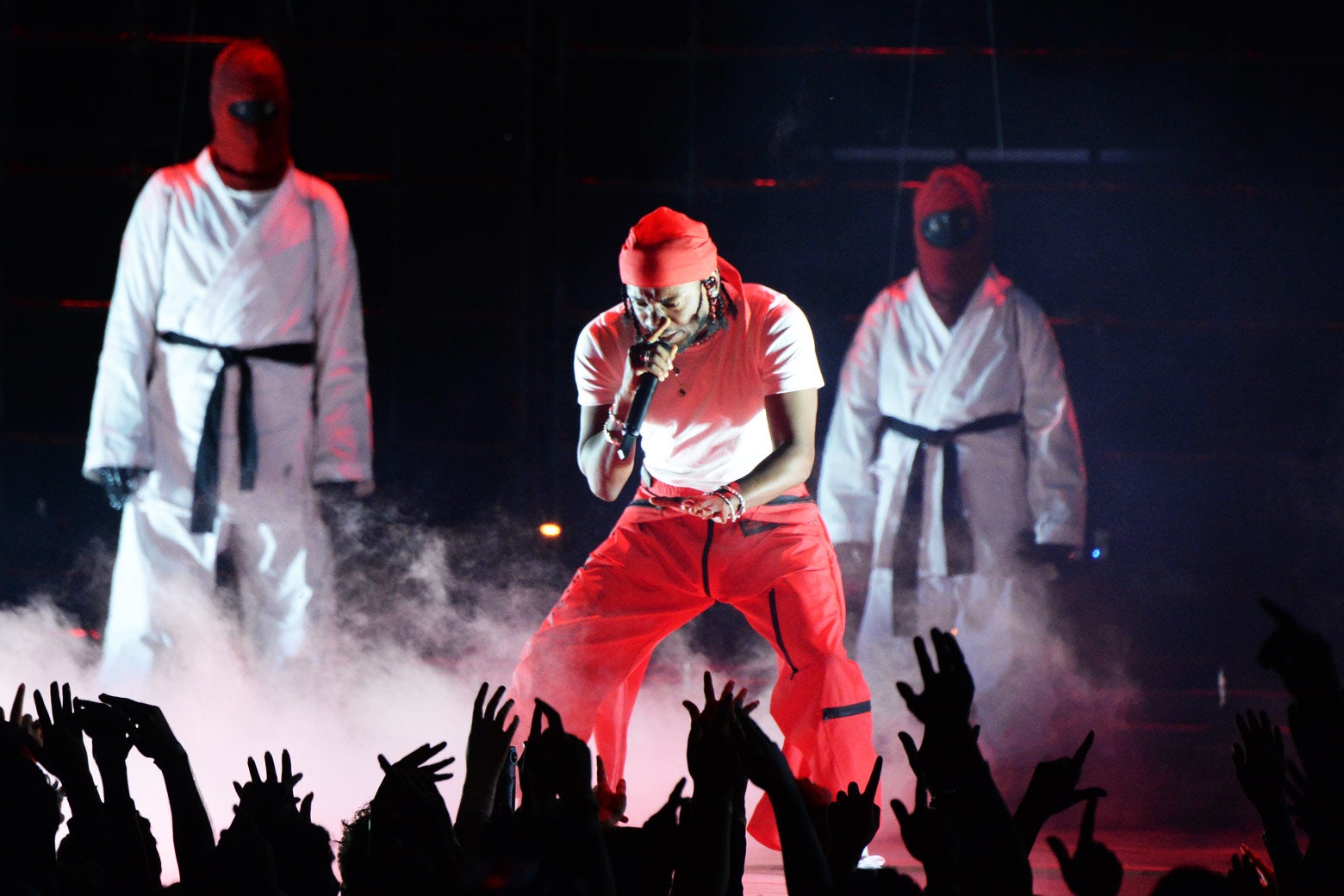 Kendrick Lamar performs during the MTV Video Music Awards.