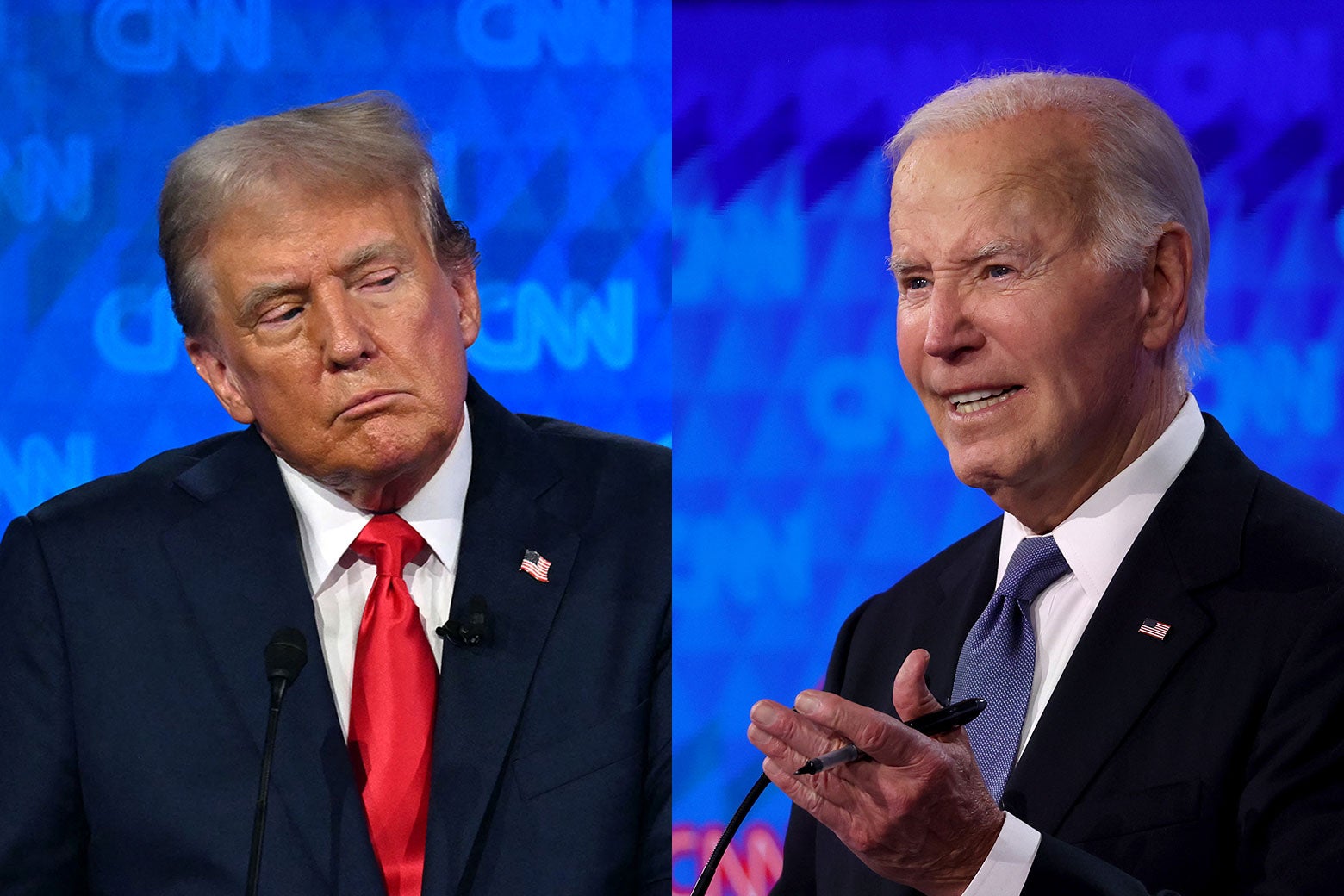 Donald Trump and Joe Biden during the 2024 presidential debate.