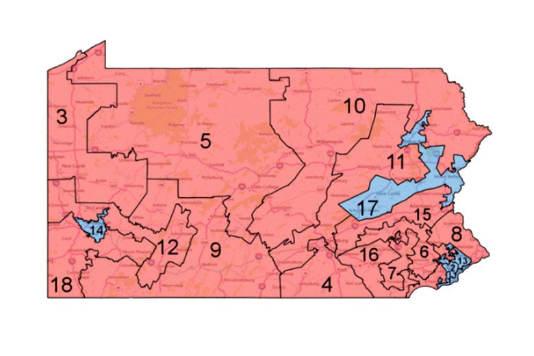 Pennsylvania‘s current Republican gerrymander.