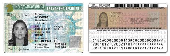 New green card design unveiled in May 2010.