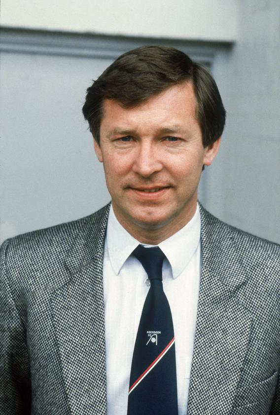 Portrait of Aberdeen manager Alex Ferguson during a Scottish Premier Division match held in 1983 at Pittodrie Stadium, in Aberdeen, Scotland. 