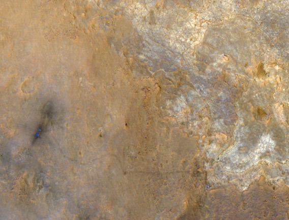 Curiosity rover seen from orbit