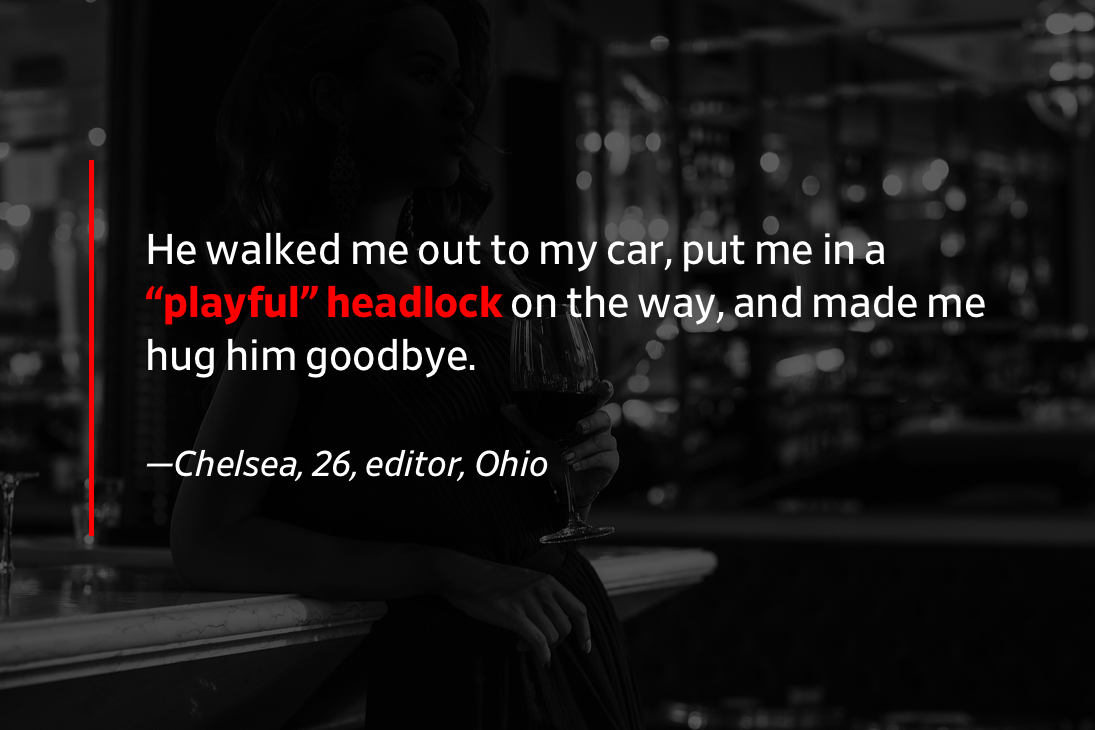Pullquote: It ended with him walking me out to my car, putting me in a “playful” headlock on the way, and making me hug him goodbye.