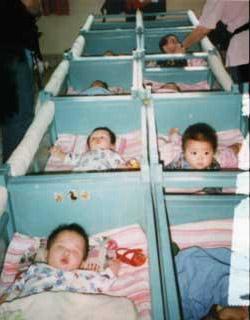 Chang Yulu, in first crib, left row, is the baby found in Xiaxi.