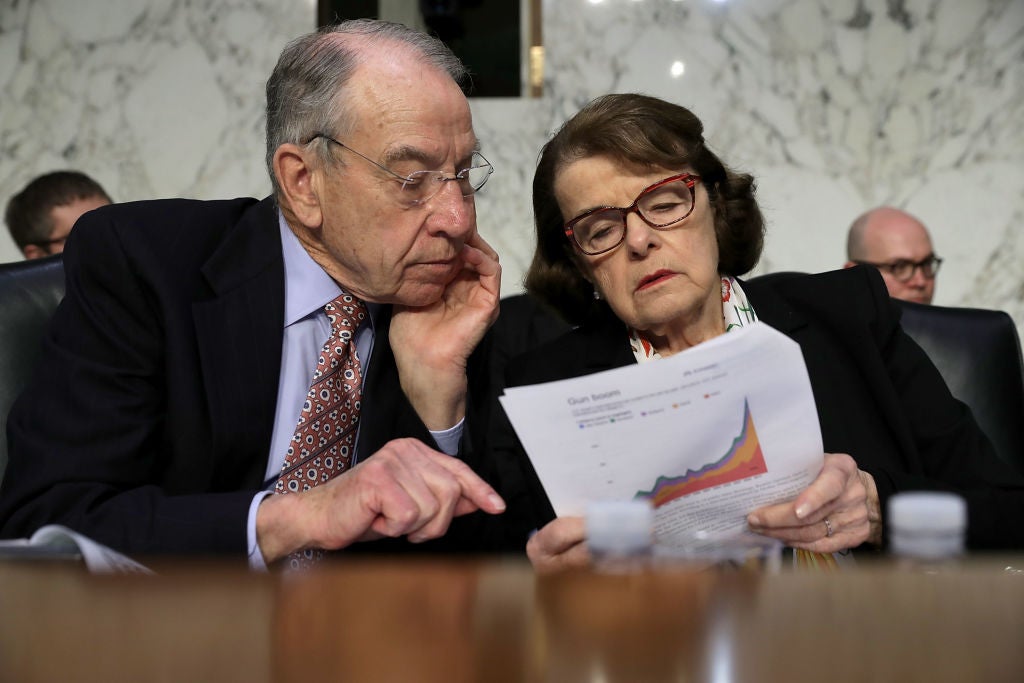 Chuck Grassley and Dianne Feinstein on Capitol Hill on March 14.