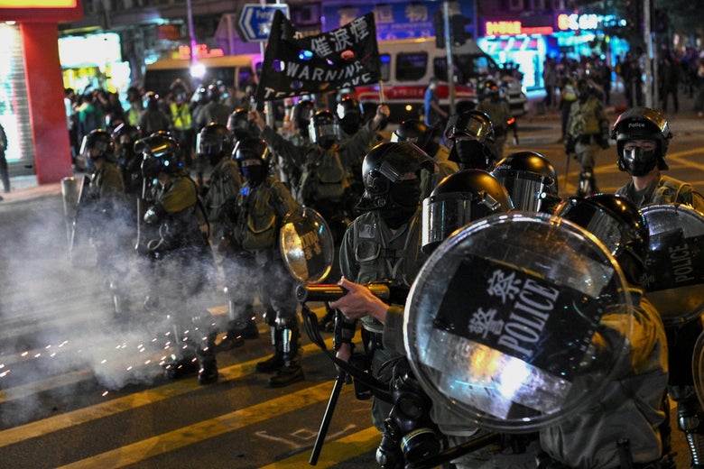 Hong Kong protesters met by tear gas as they return to streets.