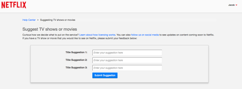 Netflix lets users suggest films and TV shows with new feature.