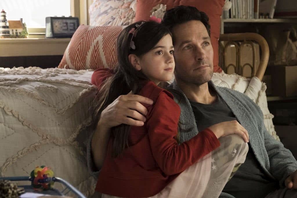 Abby Ryder Fortson and Paul Rudd in Ant-Man.