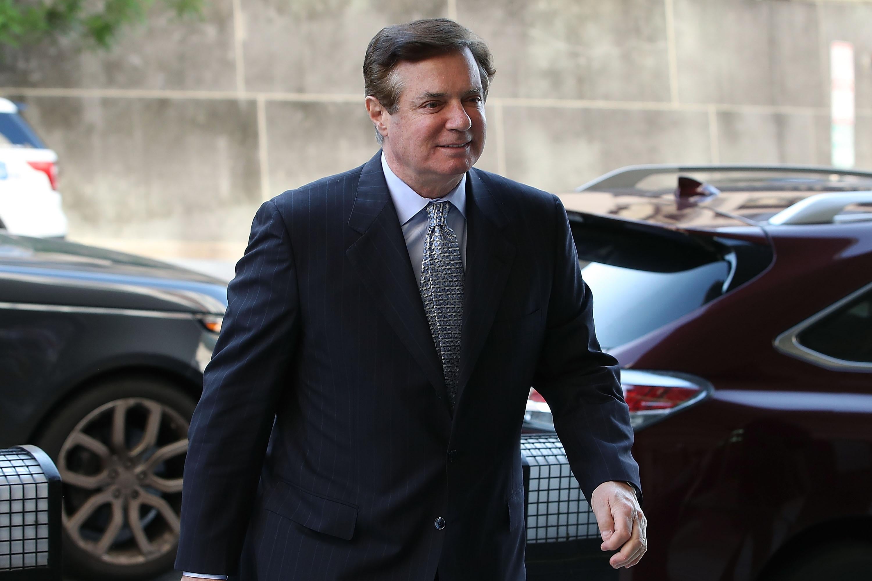 Former Trump campaign manager Paul Manafort arrives for a hearing on May 23, 2018 in Washington, DC. 
