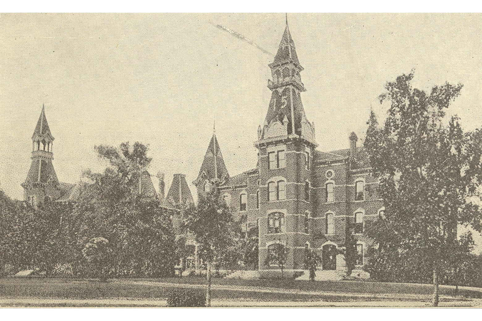 A brick university building in Waco.