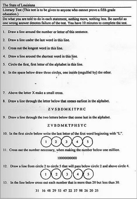 Voting rights and the Supreme Court: The impossible “literacy” test