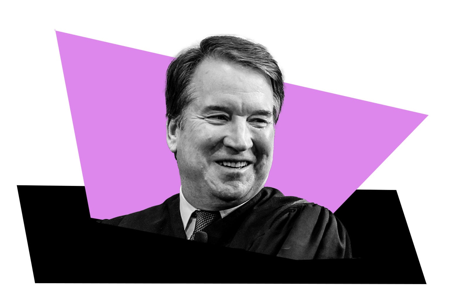 Kavanaugh with a big smile on his face.