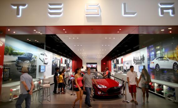 A Tesla showroom in Miami