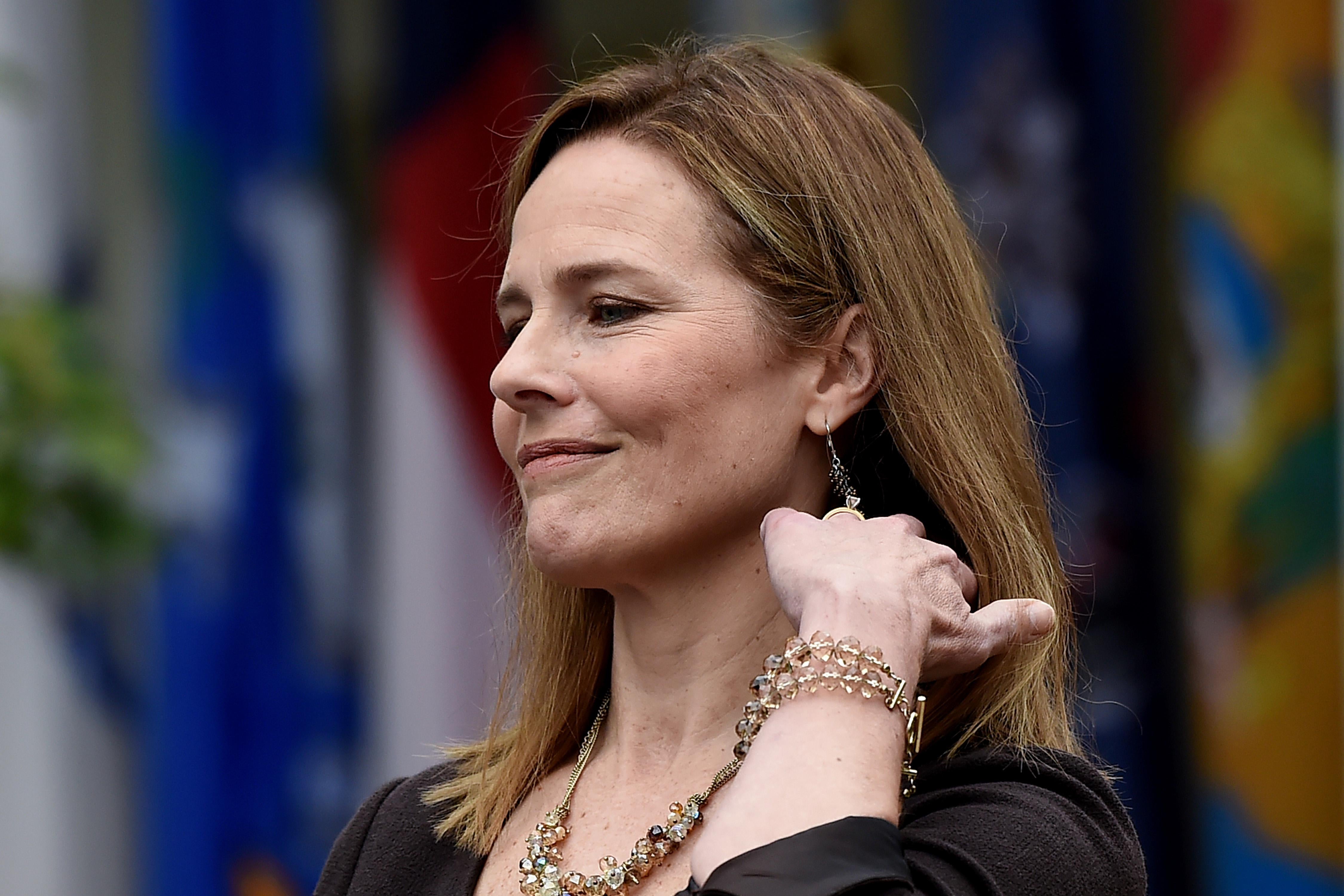 Judge Amy Coney Barrett speaks after being nominated to the Supreme Court by President Donald Trump in the Rose Garden of the White House in Washington, DC on September 26, 2020. 