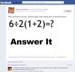 Facebook Math Problem: Why Pemdas Doesn't Always Give A Clear Answer.