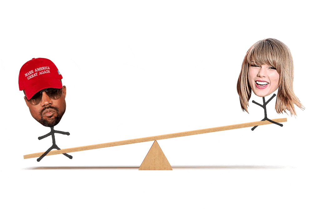 Kanye West and Taylor Swift's seesawing fortunes: an illustrated timeline.