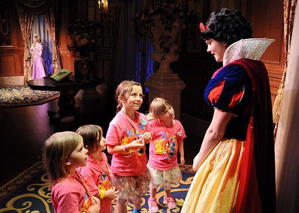 Young guests meet Snow White at Princess Fairytale Hall in Disney World’s new Fantasyland