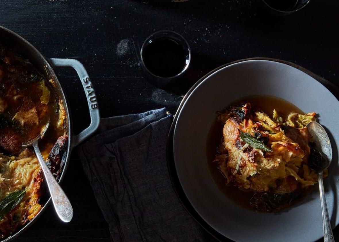 Recipe for Jamie Oliver's genius cabbage soup.