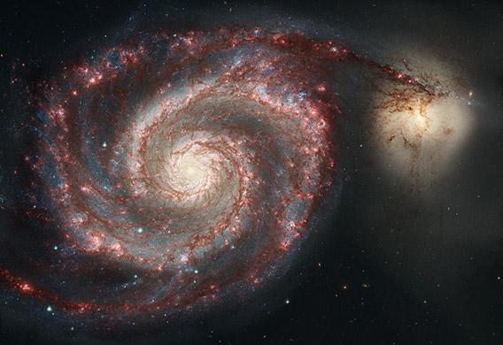Combined Hubble and Spitzer picture of M51