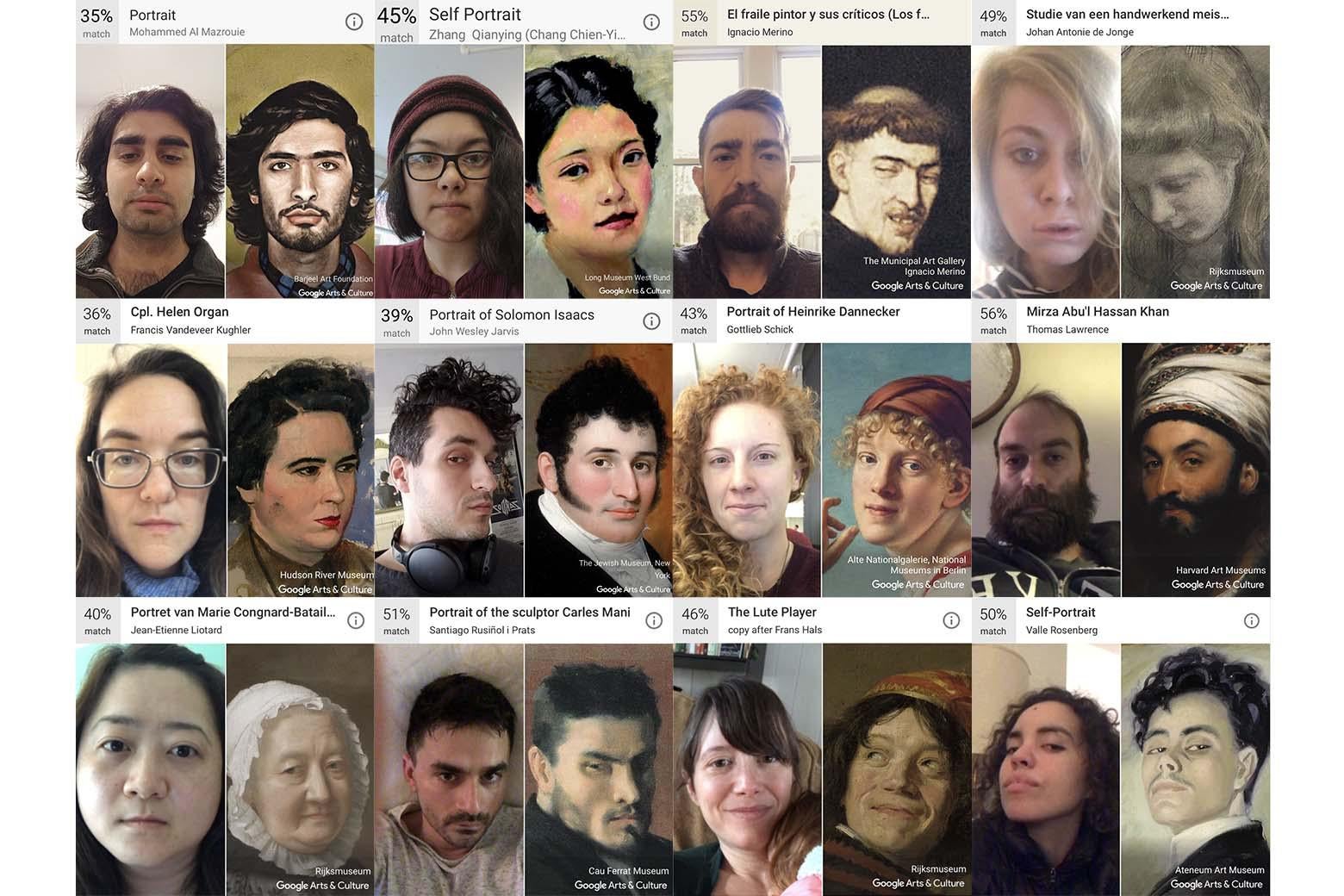 Slate staff results from the Google Arts & Culture App.