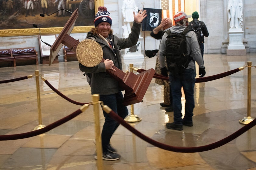 man in buffalo hat