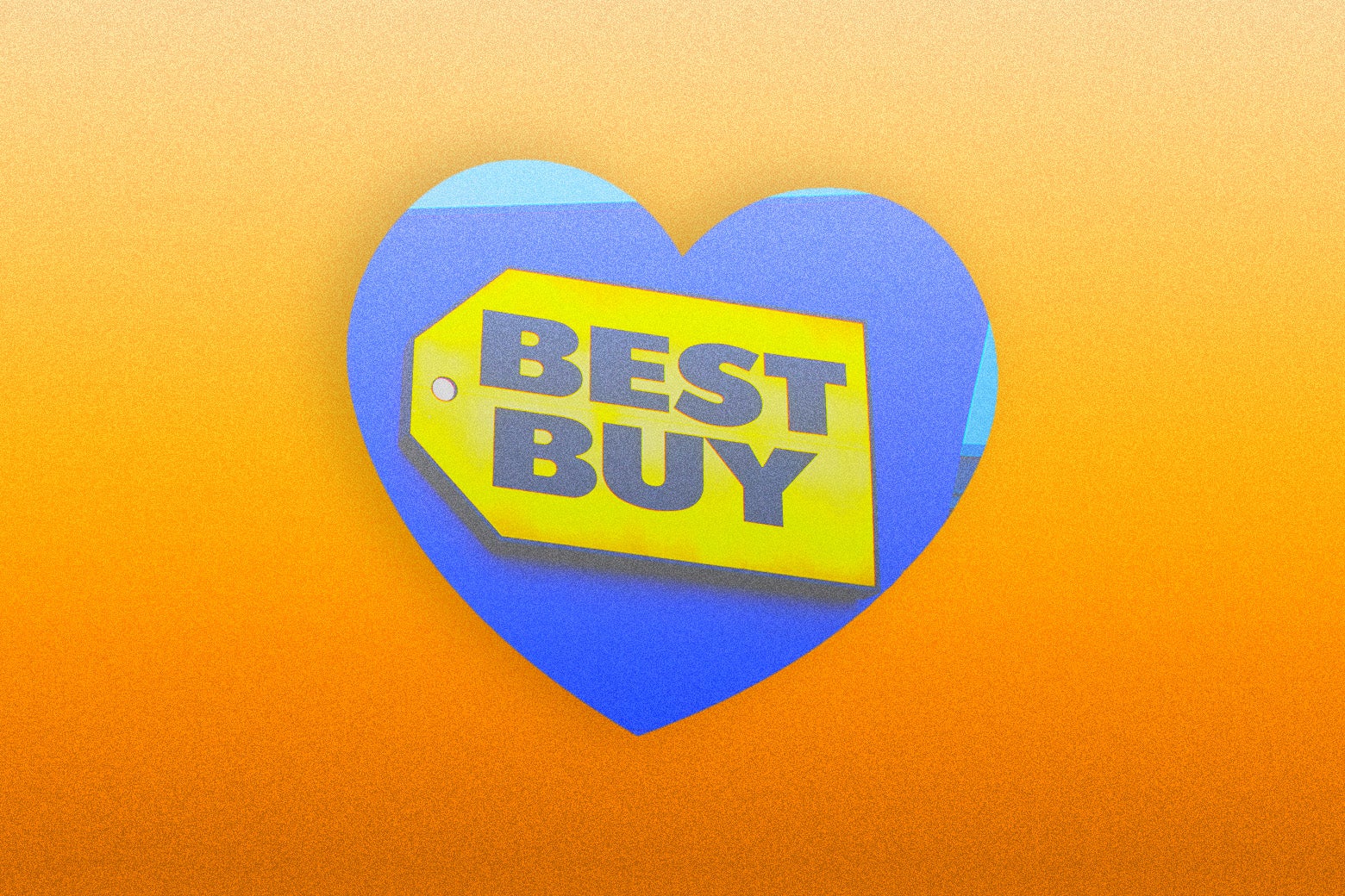 The Best Buy logo is inside a heart. 