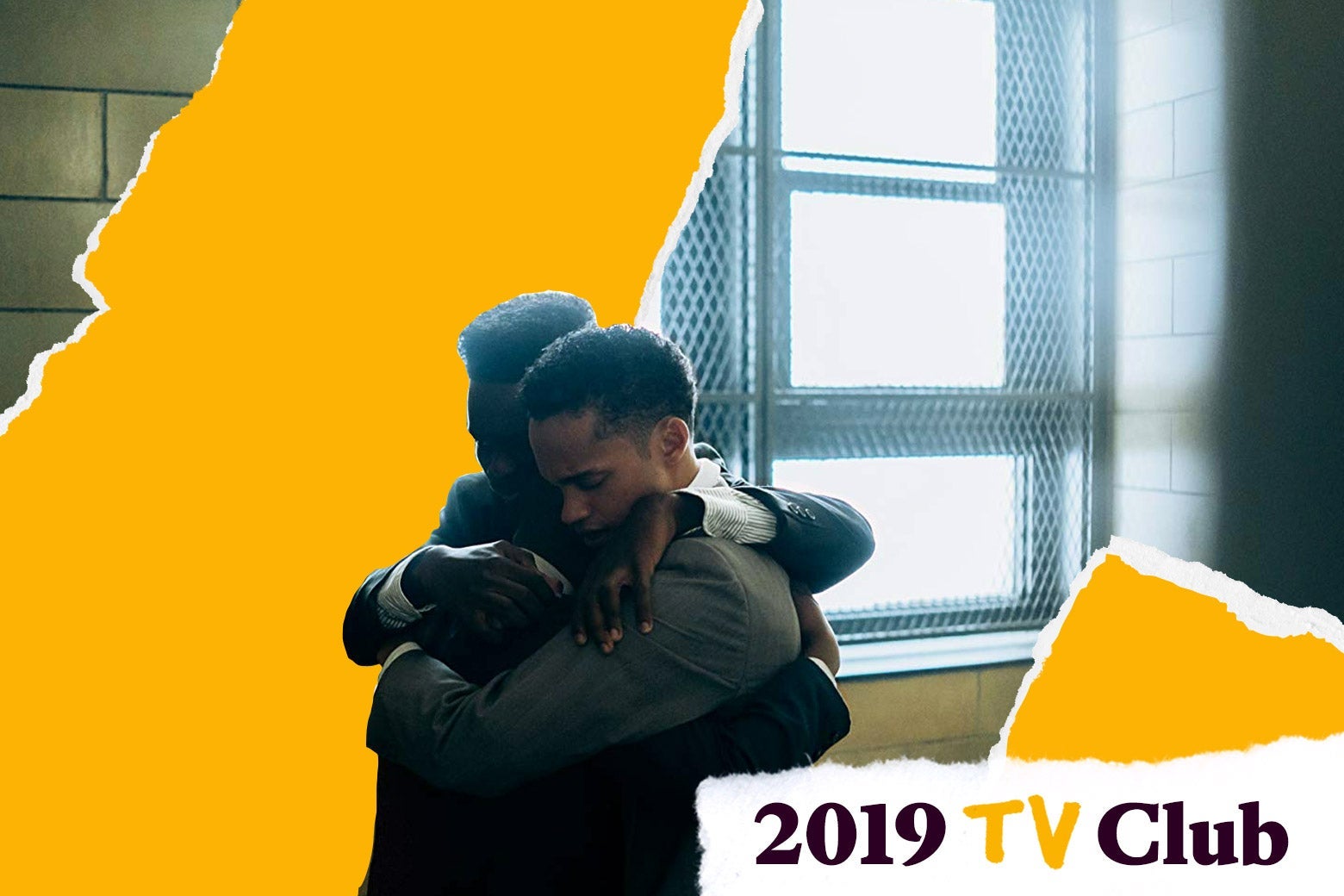 Ethan Herisse and Marquis Rodriguez hug a third boy in a dark institutional room, in a scene from the series.