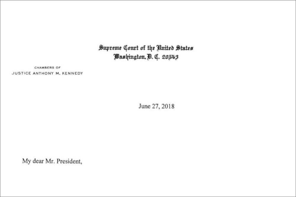 Anthony Kennedy's retirement letters.