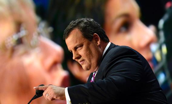 New Jersey Governor Chris Christie addresses the 2012 Republican National Convention.