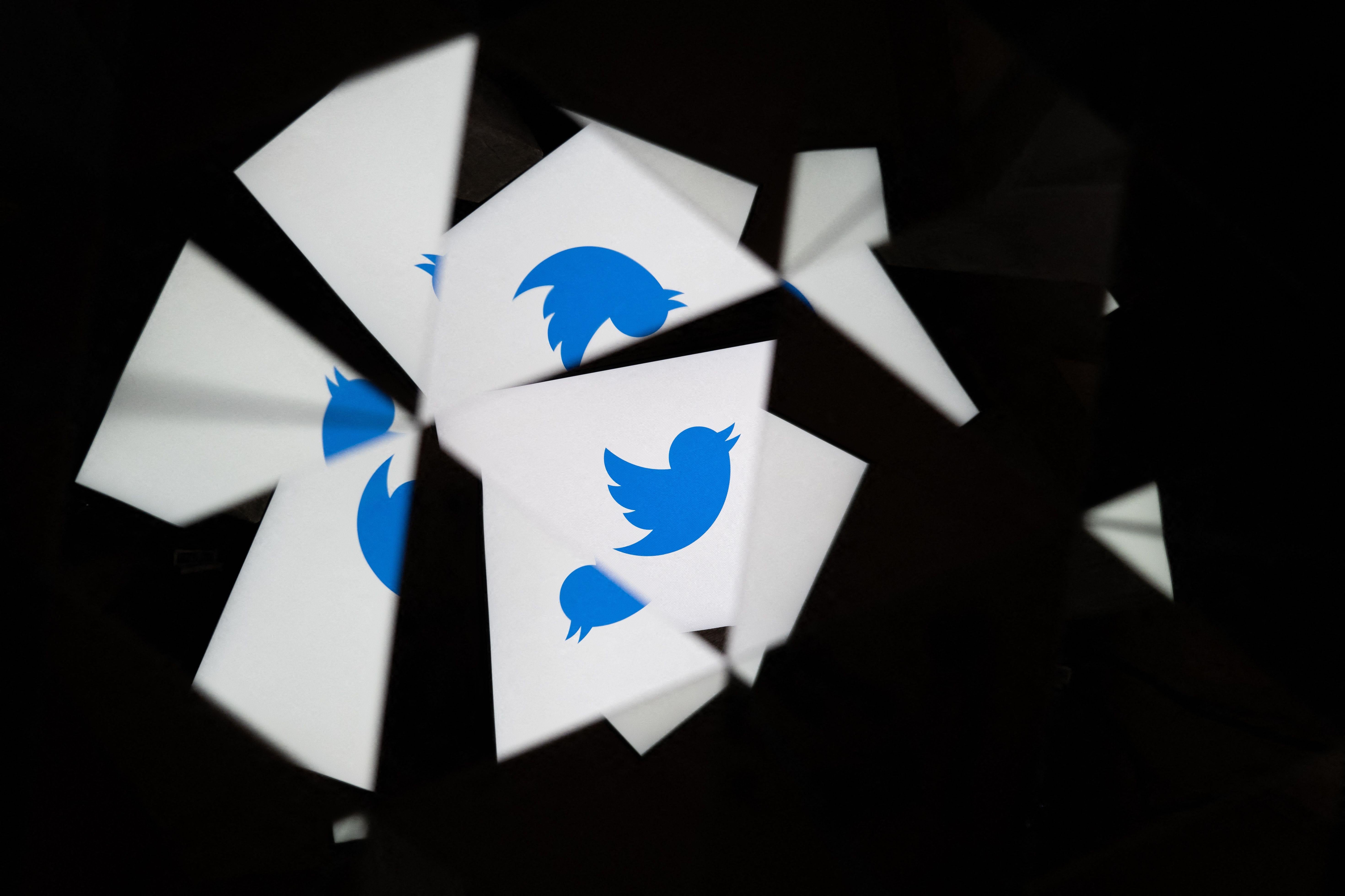 The twitter's logo is pictured on screen reflected by mirrors in Mulhouse, eastern France on May 30, 2023. (Photo by SEBASTIEN BOZON / AFP) (Photo by SEBASTIEN BOZON/AFP via Getty Images)