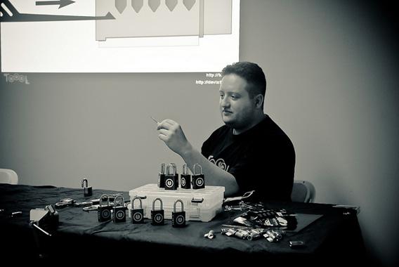 Deviant Ollam talks about lock-picking at a Hackers on Planet Earth event in July 2010.