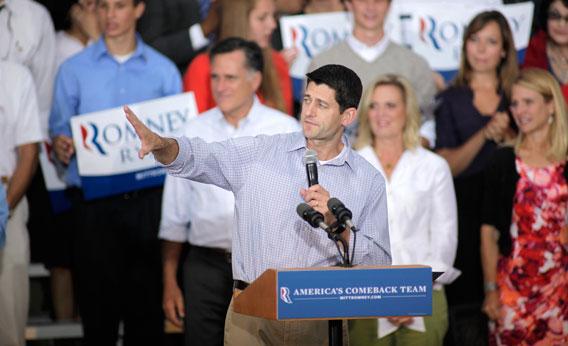 Republican vice presidential candidate and Wisconsin native Rep. Paul Ryan speaks during a campaign event at the Waukesha Expo Center on August 12, 2012 in Waukesha, Wisconsin.