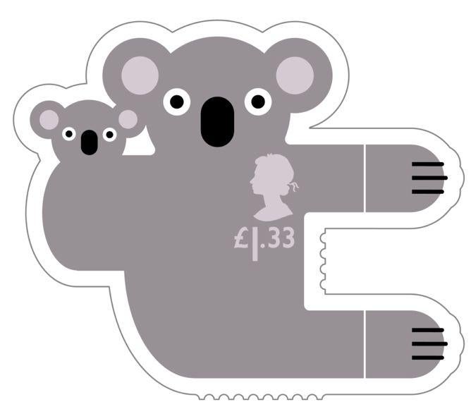 Animail Koala stamp 400%