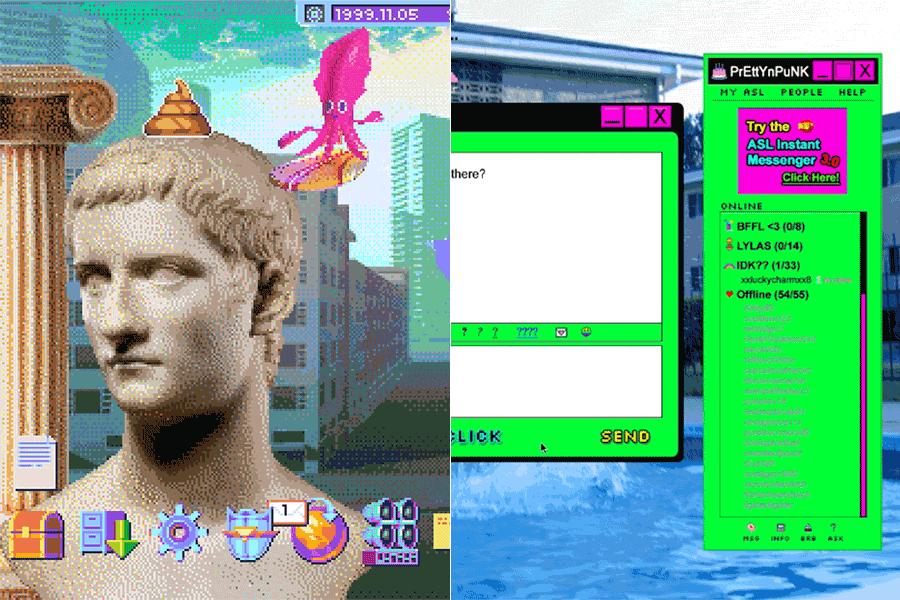 Stills from Hypnospace and Wrong Box.