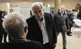 Dominique Strauss-Kahn is seen as he votes in a polling station in Sarcelles, on April 22, 2012