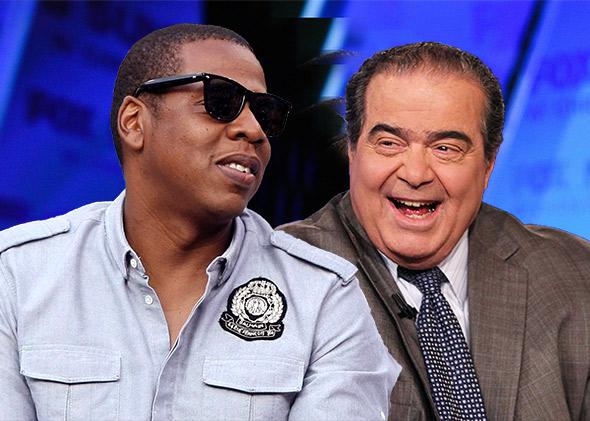 Jay-Z and U.S. Supreme Court Justice Antonin Scalia.