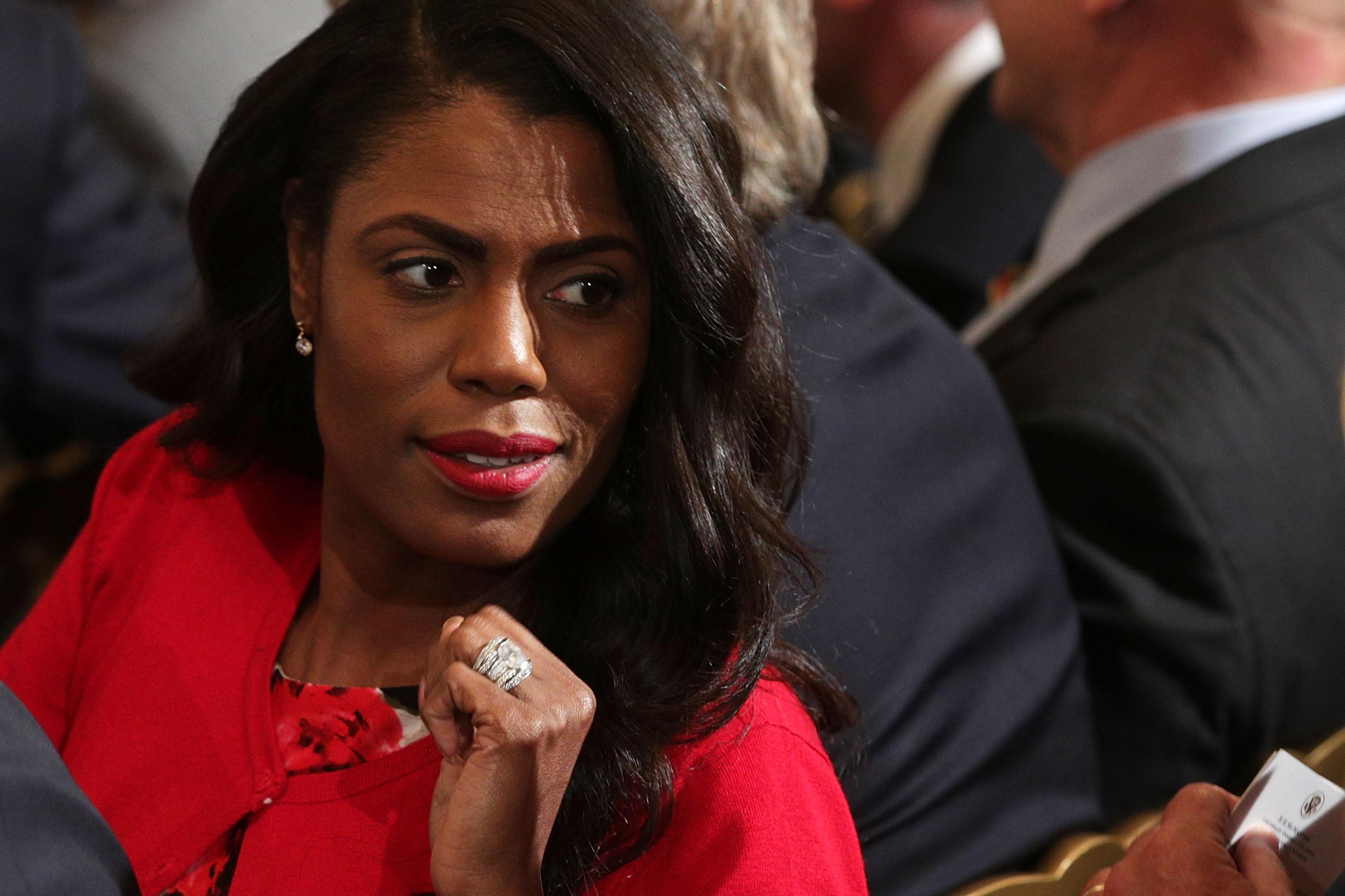 Omarosa Manigault attends a nomination announcement at the East Room of the White House October 12, 2017 in Washington, D.C.