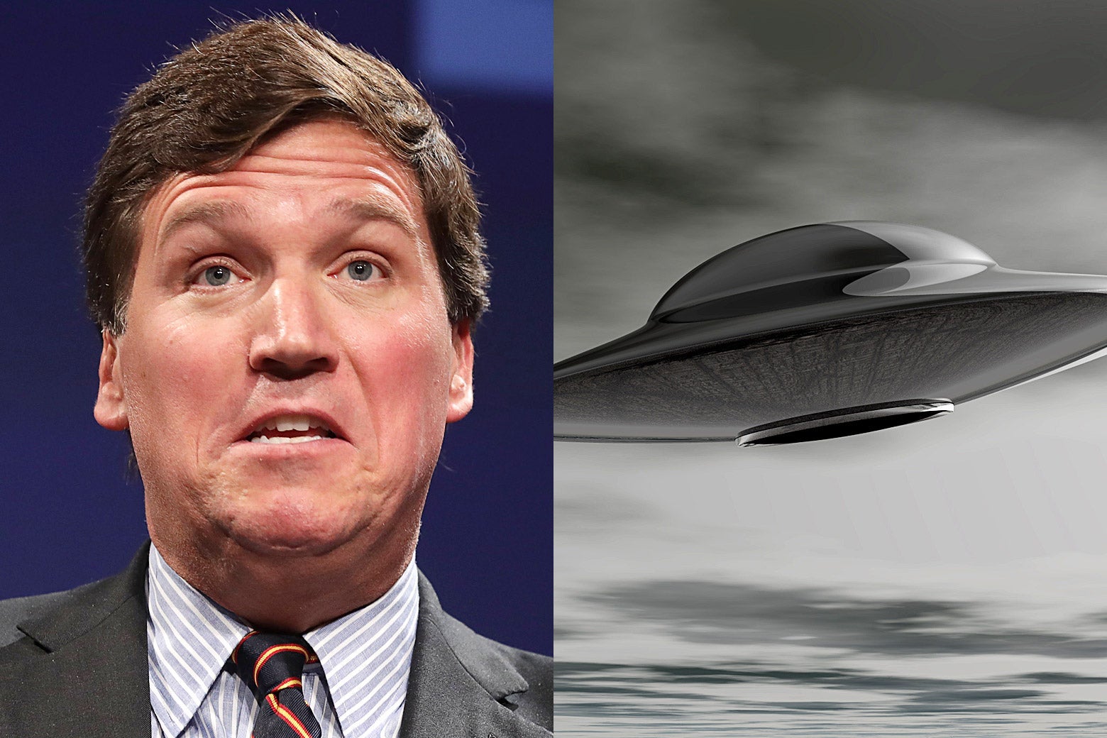 Tucker Carlson and a flying saucer.