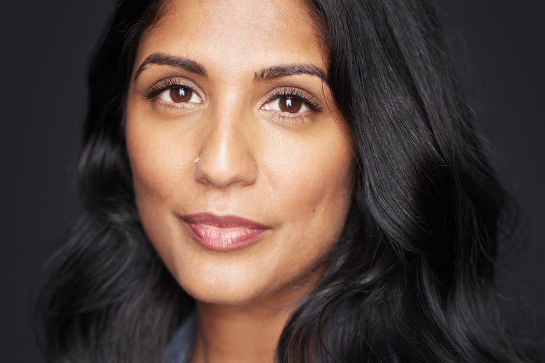 Close-up of Mira Jacob's face