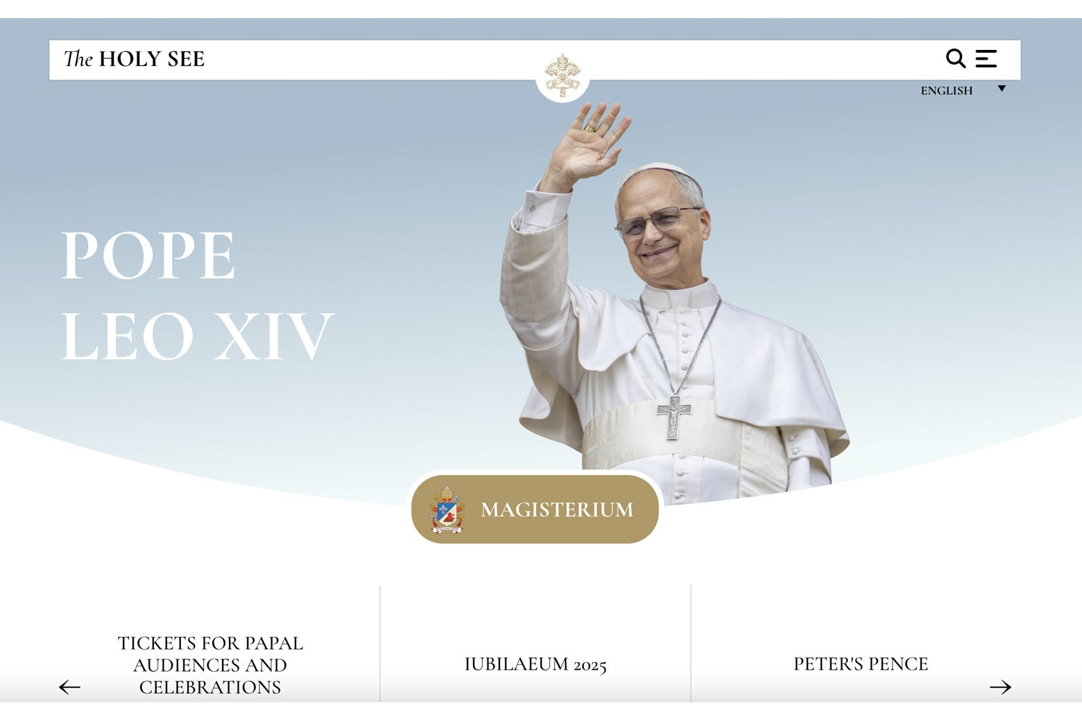 The new website of the Vatican is blue, simple, and modern.