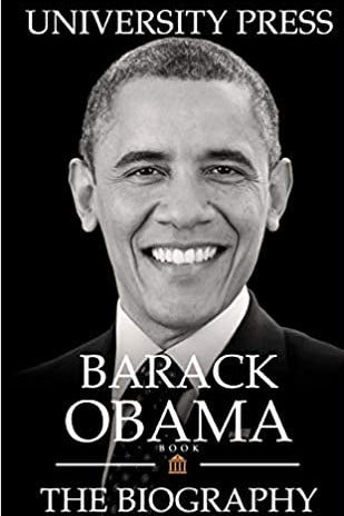 The cover of a book with Obama's face